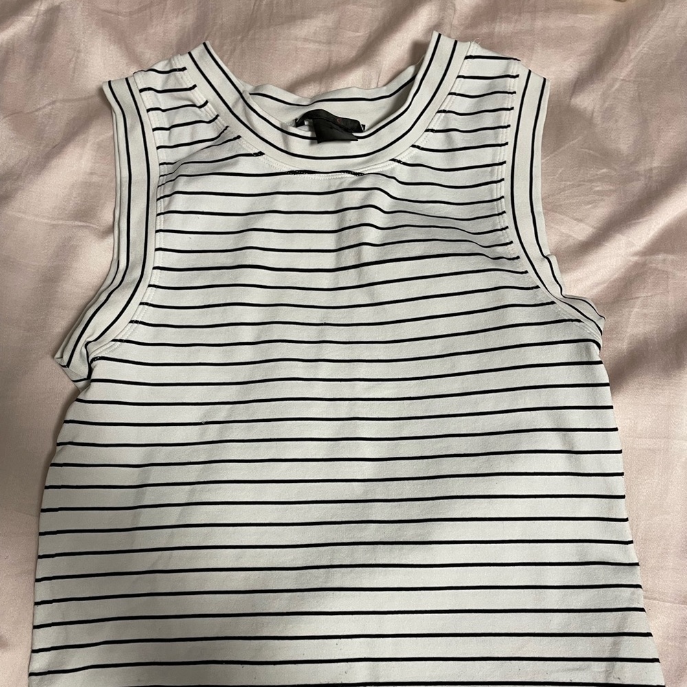striped cropped tank top